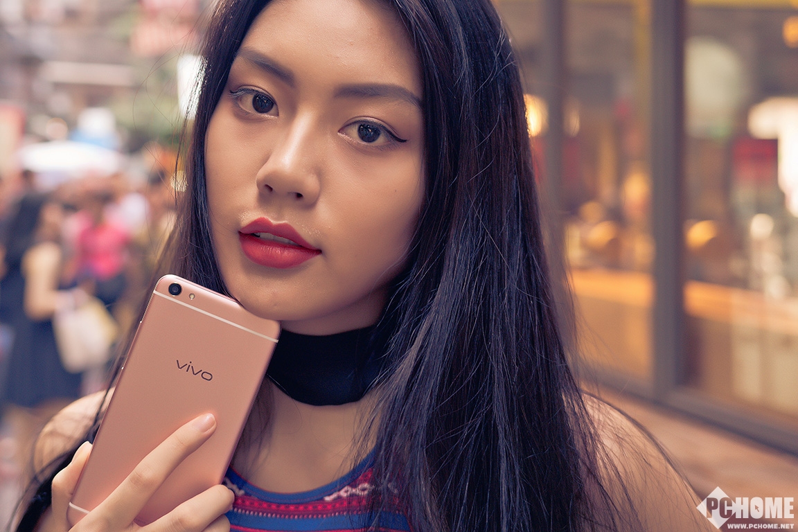 粉嫩柔光自拍 vivo x7美女街拍图集