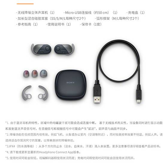 Sony索尼 WF-SP700N 真无线蓝牙运动耳机怎
