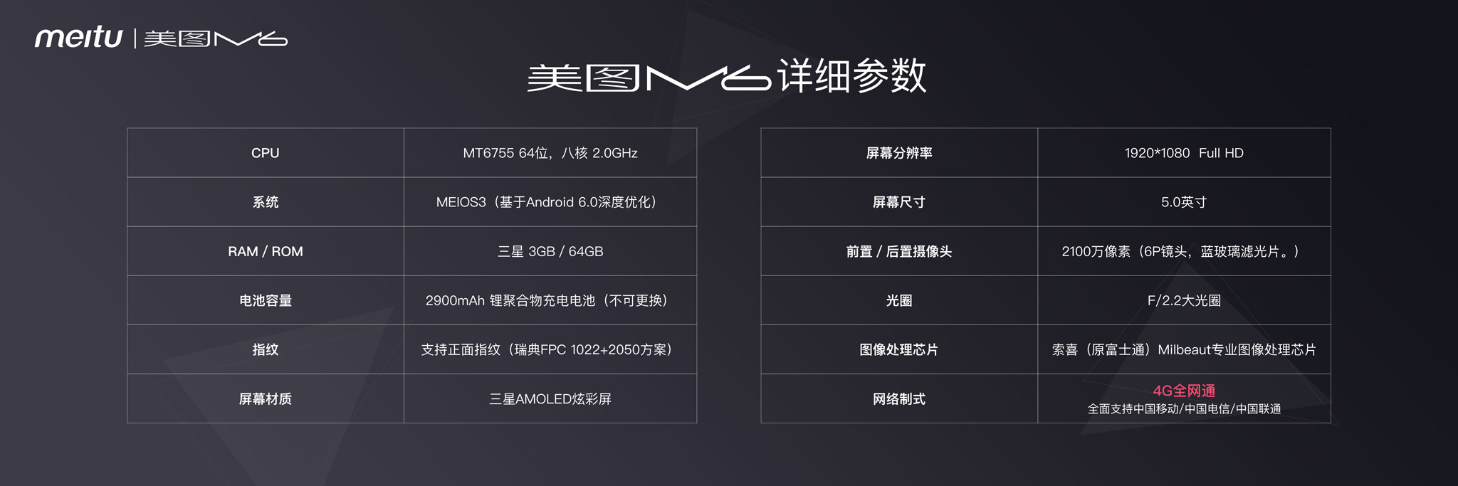 美图m6主要参数