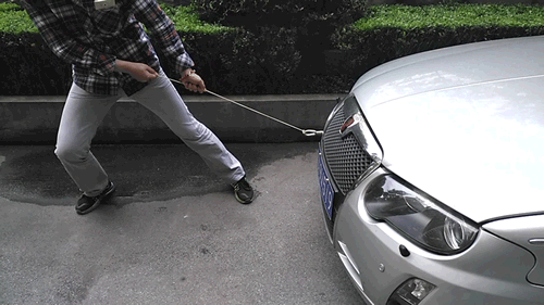 智能生活 导购 使劲拉车后车基本没有向前走动,且不出几秒线已经被扯