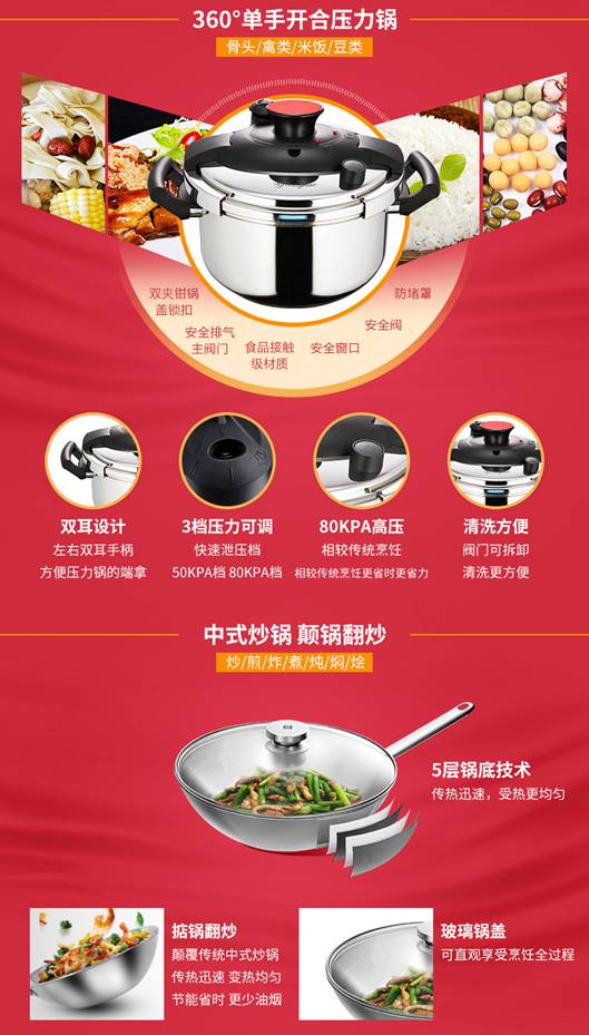 德国双立人TWIN Specials 30cm炒锅20件套价