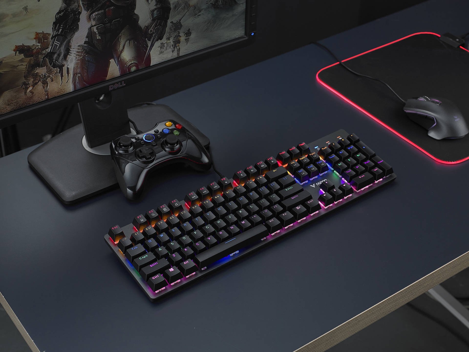 金质靓键 雷柏v500se混彩背光游戏机械键盘图赏