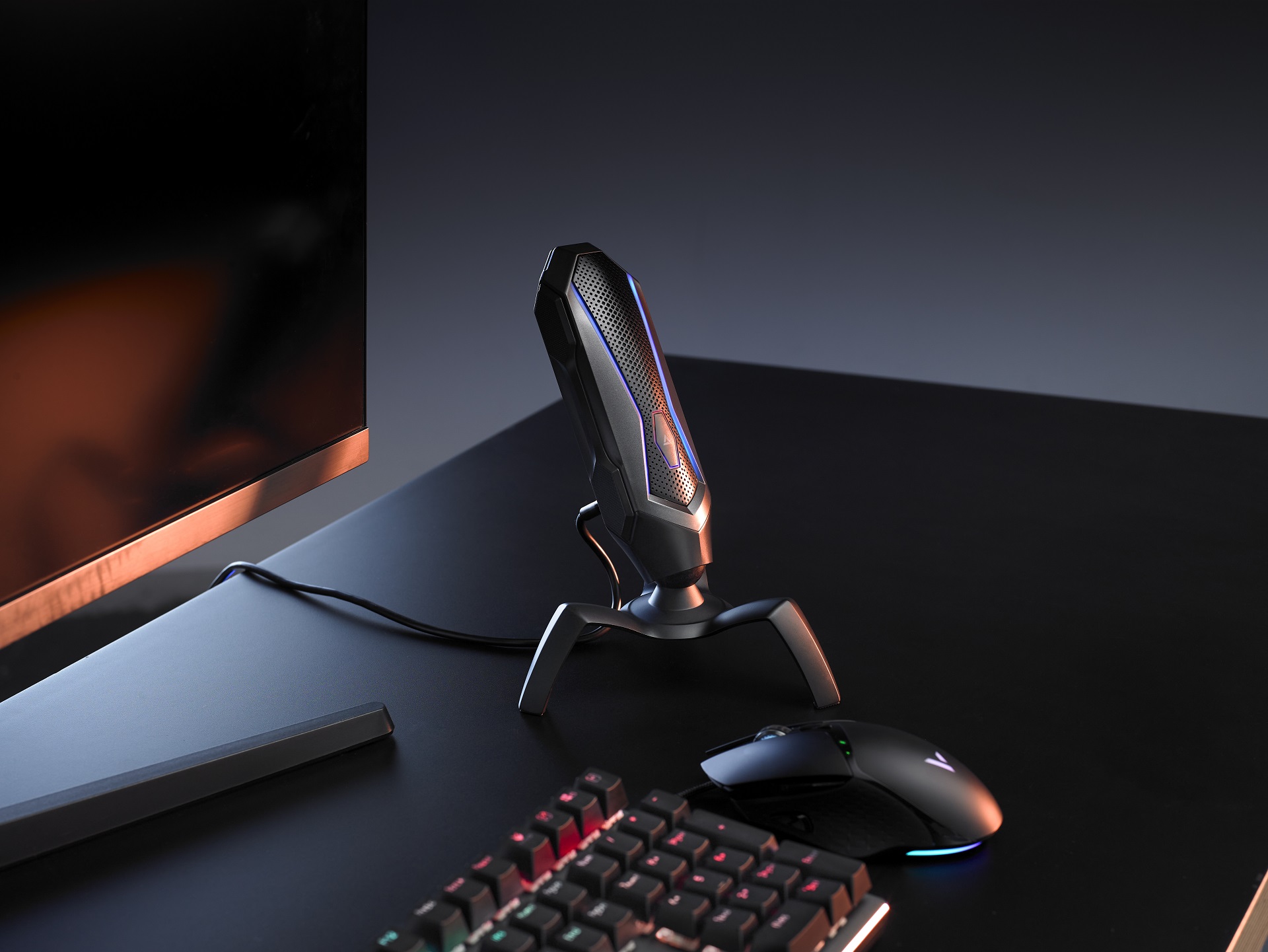 心形拾音 雷柏vs300心形指向rgb背光游戏麦克风图赏