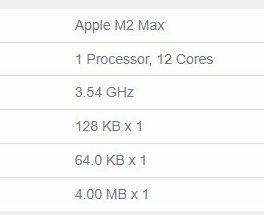 苹果M2 Max现身GeekBench 12核设计跑分超12900H