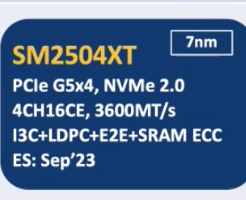 慧荣将推SM2504XT PCIe 5.0 SSD主控 7nm制程功耗更低