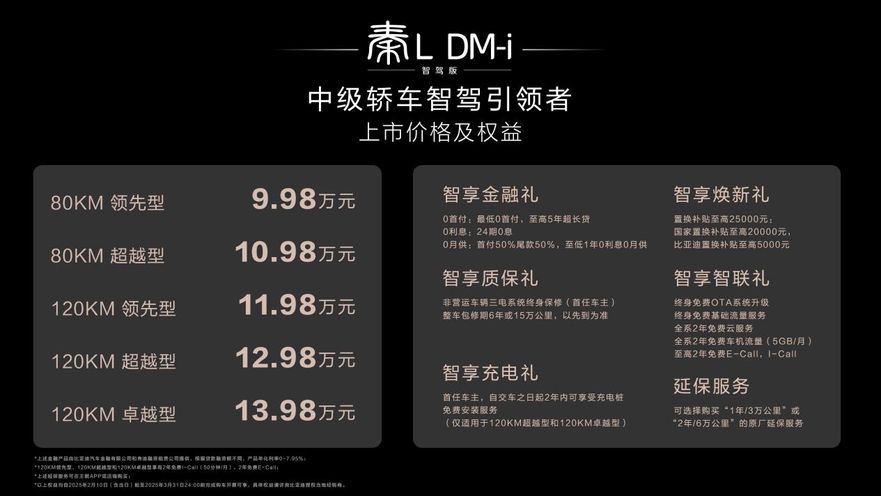 比亚迪秦L DM-i智驾版