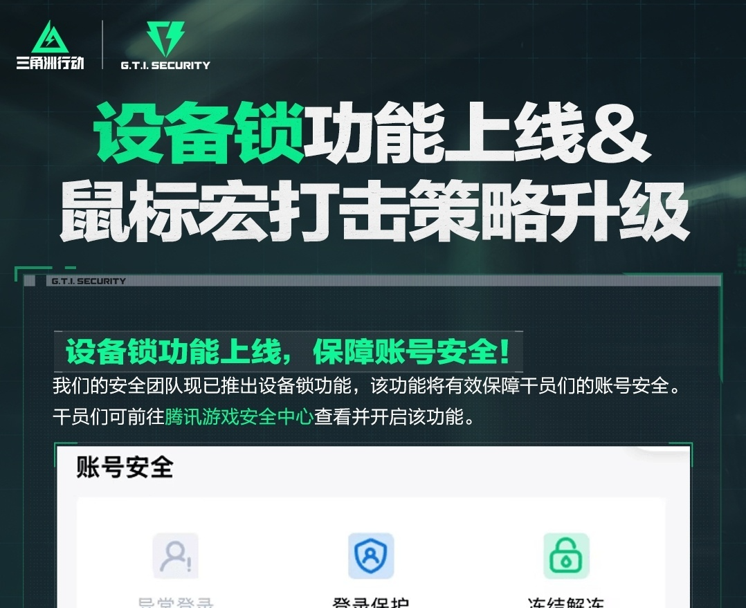 三角洲行动上线设备锁功能：用户可绑定信任设备