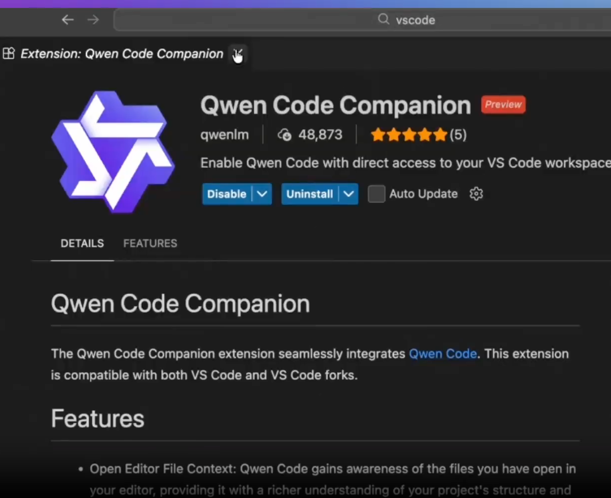通义千问Code模型更新至v0.5.0版本：打造了VSCode插件