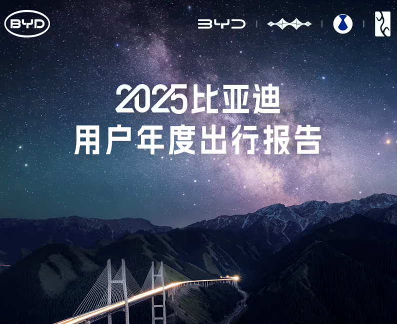 2025比亚迪用户年度出行报告：销量超460万辆，里程超4007亿公里