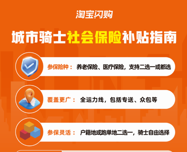 淘宝闪购骑士社保补贴已完成全国覆盖：至少承担50%保险费用