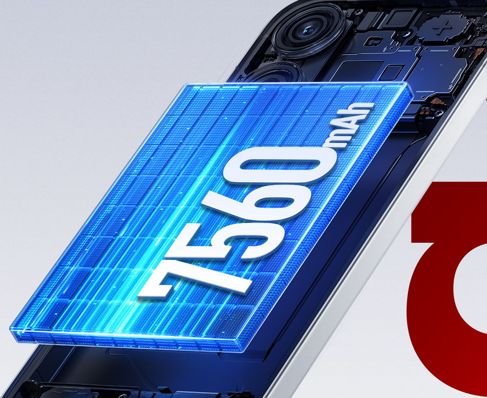 REDMI Turbo 5搭载7560mAh大电池，支持100W有线秒充