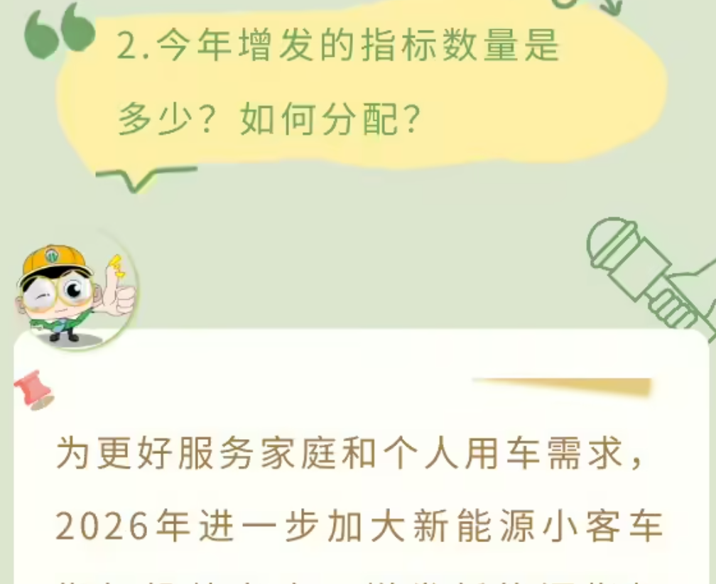 北京2026年小客车指标公布：常规10万个，增发新能源指标8万个