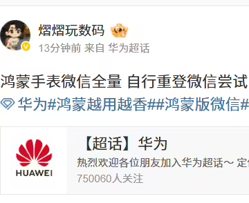 微信鸿蒙版跨设备登录优化：手表端扫码功能全面开放