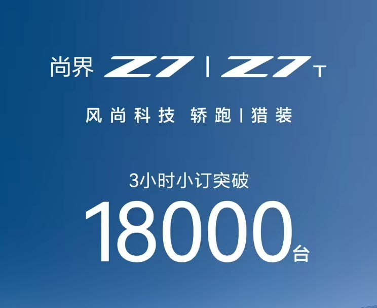 尚界Z7/Z7T上市3小时小订破1.8万台：22.98万元起，预计二季度交付