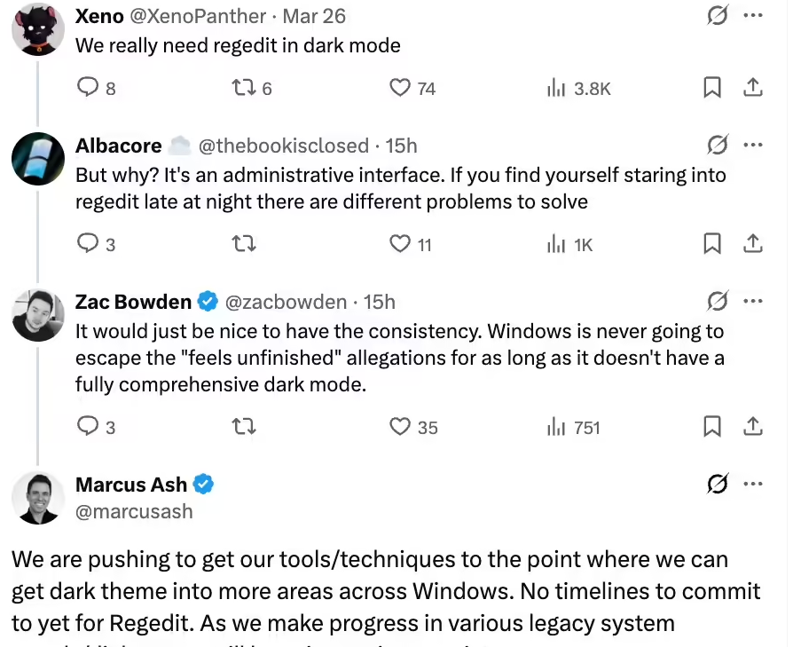 微软正致力于改进Win 11深色模式一致性：消除旧时代“遗留元素”