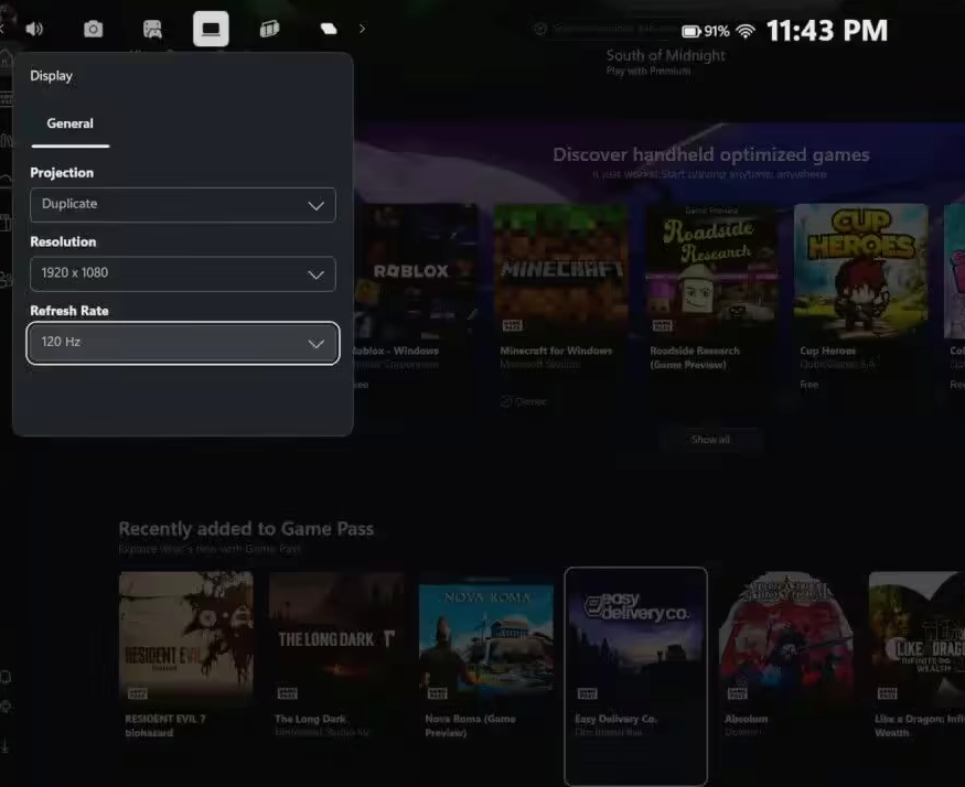 微软更新Win11版Xbox应用：自定义弹窗，无需切屏即可调分辨率等