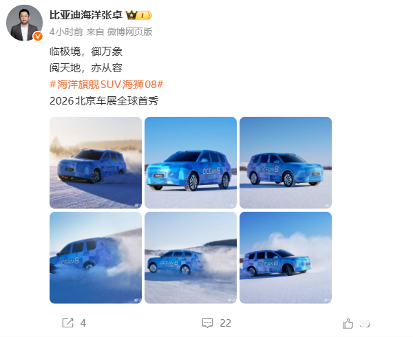 比亚迪海狮08将于2026北京车展全球首秀，搭载第二代刀片电池