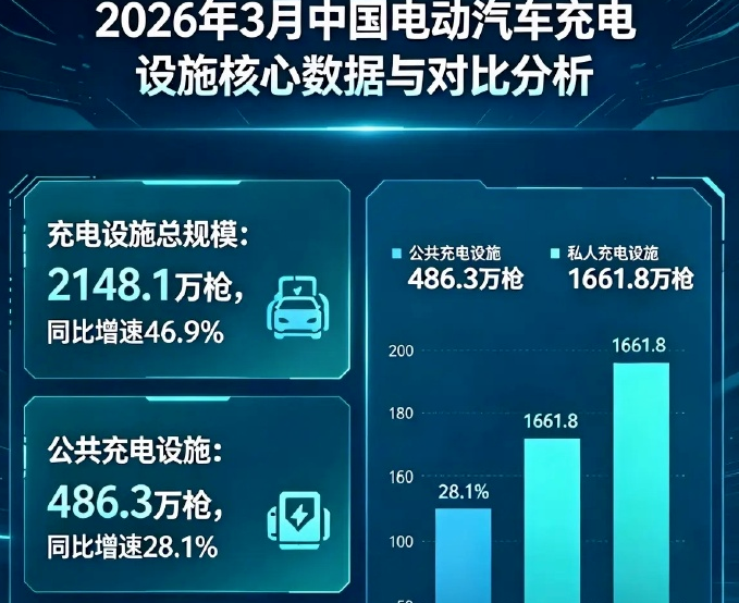 我国电动汽车充电设施达2148.1万个，明年将破2800万