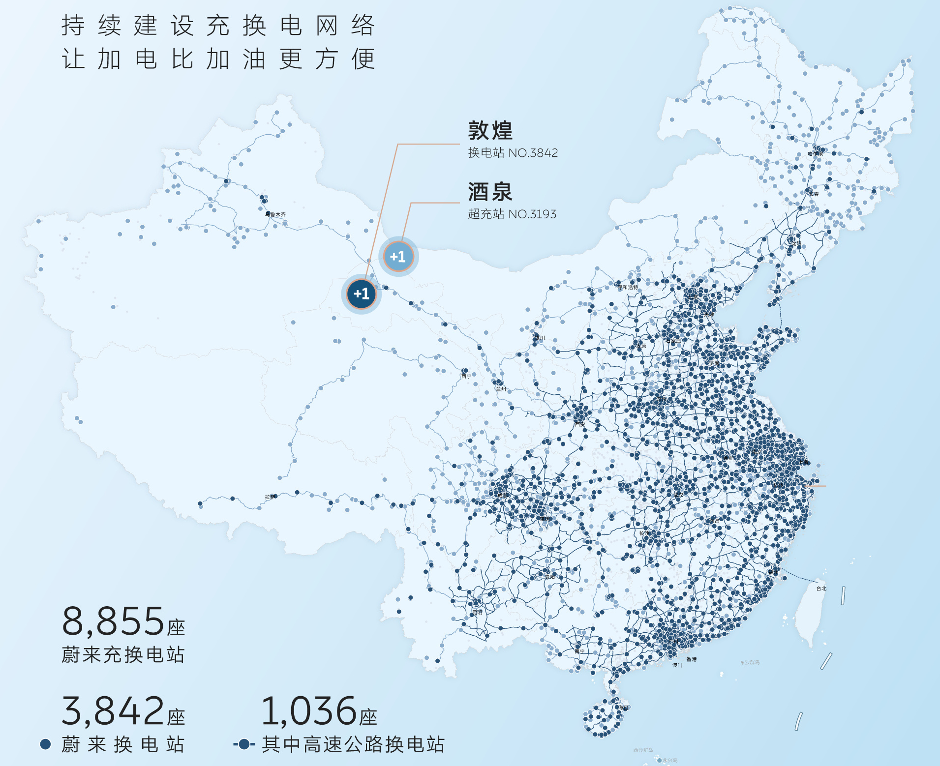 蔚来河西走廊换电路线正式贯通，李斌直播实测